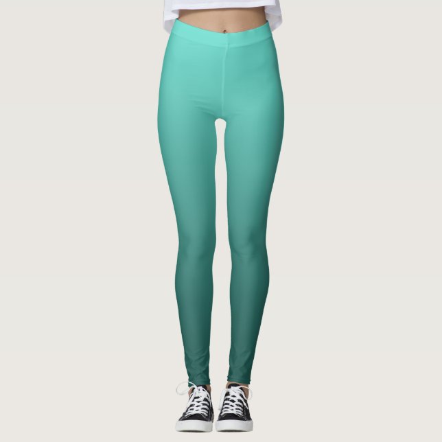 Neutral und Schlicht Gradient Aquamarin Leggings (Vorderseite)