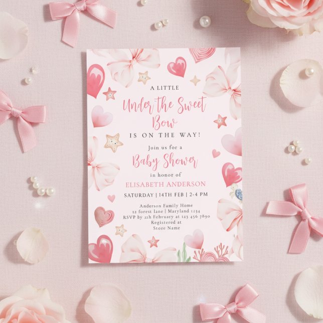 Neutral under the sea bow sweetheart baby shower einladung (Von Creator hochgeladen)