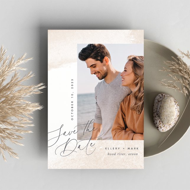 Neutral-Wash-Skript | Vertikales Foto Save The Date (Von Creator hochgeladen)