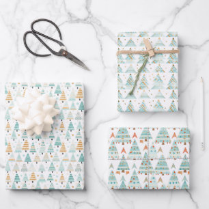 Neutral Washi Tape Weihnachtsbaum Clip Art Geschenkpapier Set