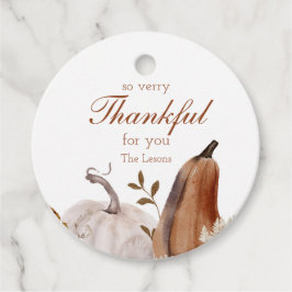 Neutral-Wasserfarbenkürbis-Fallen-Sticker Geschenkanhänger