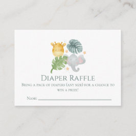 Neutral Watercolor Jungle Animals Baby Shower Begleitkarte