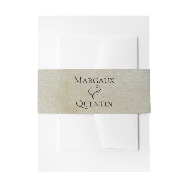 Neutral Watercolor Wash Wedding Einladungsbanderole (Vorderseite Beispiel)