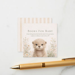 Neutral Watercolor Woodland Otter Baby Shower Begleitkarte