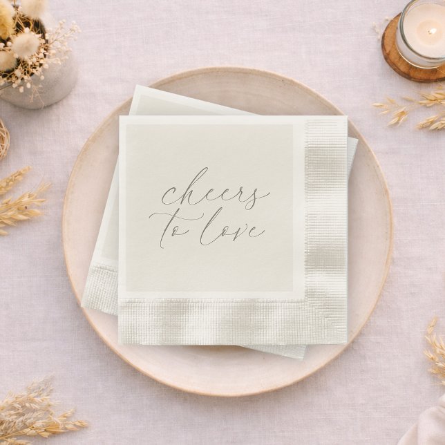 Neutral Wedding Napkins “Cheers to Love” Serviette (Von Creator hochgeladen)
