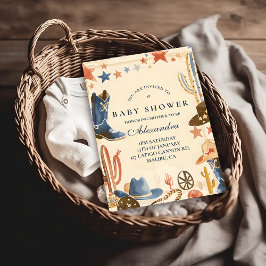 Neutral Western Cowboy Baby Shower Einladung