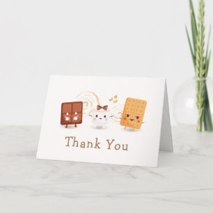 Neutral Whimsical S'more Fun Baby Shower Dankeskarte
