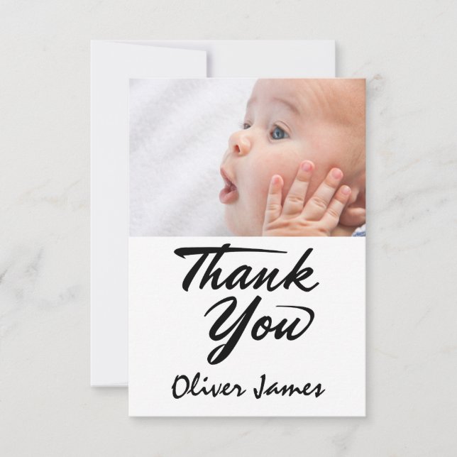 Neutral White Babydusche danke Foto (Vorderseite)