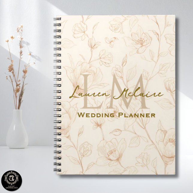 Neutral Wildflower Monogram Business Design Notizblock (Neutral Wildflower Monogram Business Design Notebook)