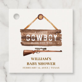 Neutral Wooden Wild West Cowboy Gun Babydusche Geschenkanhänger