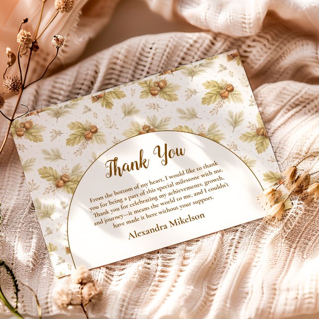 Neutral Woodland Wild One Birthday Dankeskarte (Von Creator hochgeladen)