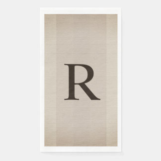 Neutralbraun und Tan texturiert Mit Monogramm Serviette