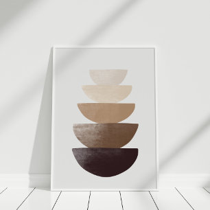 Neutrale Abstrakte Bowls Wall Art Poster