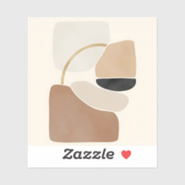 Neutrale Abstrakte Formen | Minimale moderne Kunst Aufkleber