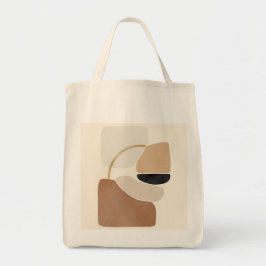 Neutrale Abstrakte Formen | Minimale moderne Kunst Tragetasche