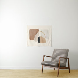 Neutrale Abstrakte Formen | Minimale moderne Kunst Wandteppich