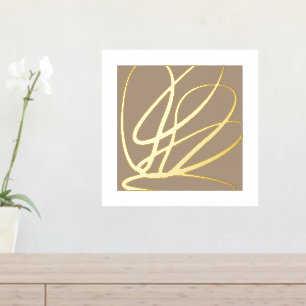 Neutrale, Abstrakte, moderne goldene Oval-Formen Foliendrucke