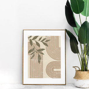 Neutrale Abstrakte Regenbogen und botanische Wall  Poster