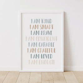 Neutrale Affirmation für das Kinderzimmer von Kind Poster