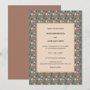 Neutrale Amsterdamer Tulips auf Mocha Mousse Weddi Einladung