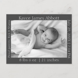 Neutrale Ankündigung der Minimalistischen Graugebu Postkarte