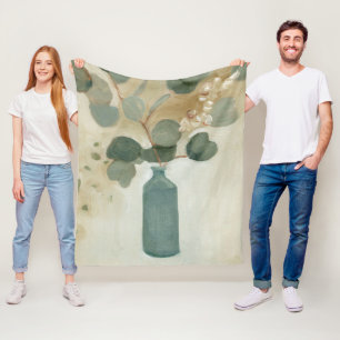 Neutrale Anordnung - Grün im Vase Fleecedecke