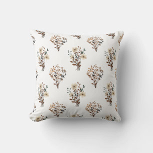 Neutrale Aquarell-Wildblume Kissen