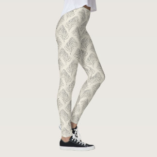 Neutrale Ästhetik Minimales Blattmuster Leggings