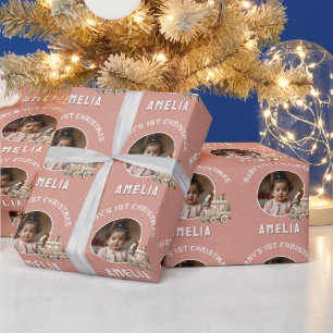 Neutrale Baby Erstes Weihnachtstraining Erinnerung Geschenkpapier