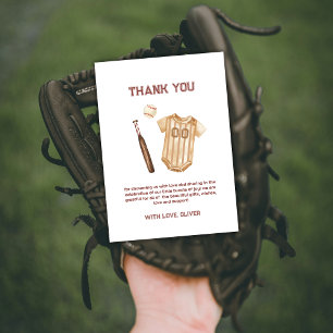 Neutrale Baby-Party für einen kleinen Baseball-Sch Dankeskarte