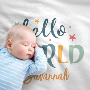 Neutrale Baby Shower Baby mit individuellem Namen Fleecedecke