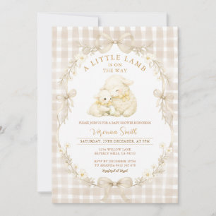 Neutrale Baby-Shower-Einladung Kleines Lamm Einladung