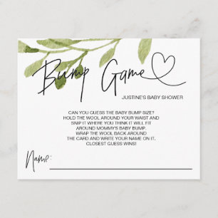 Neutrale Baby Shower Game Bump Guess Cards Begleitkarte