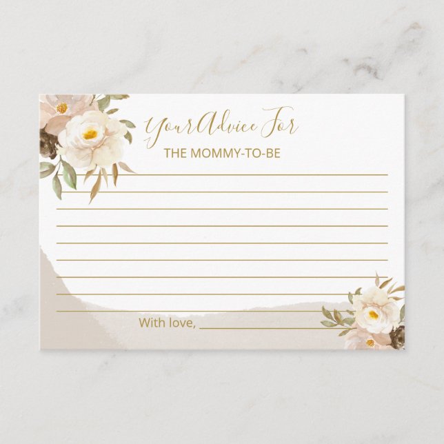 Neutrale Babyduschberatung für Blumengeschlechter Begleitkarte (Vorderseite)