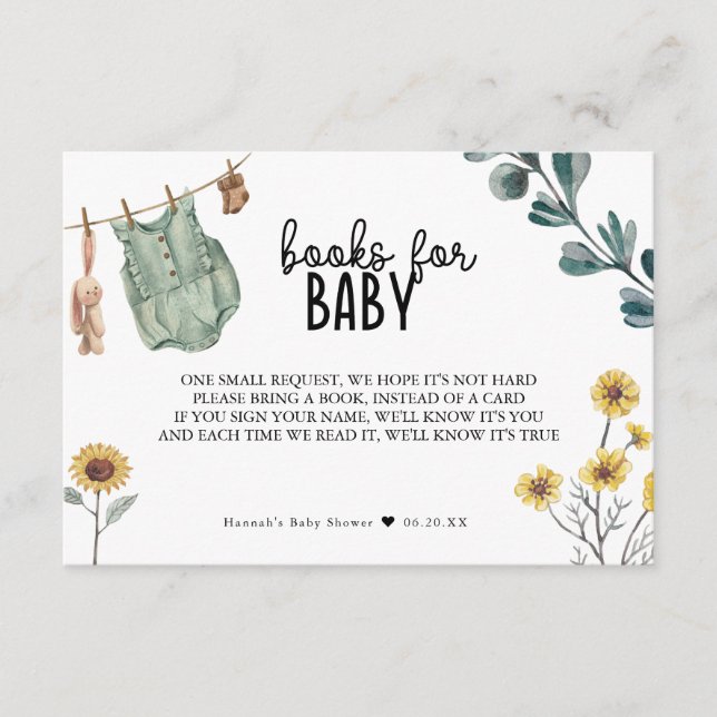 Neutrale Babyduschbücher für Kinder Begleitkarte (Vorderseite)