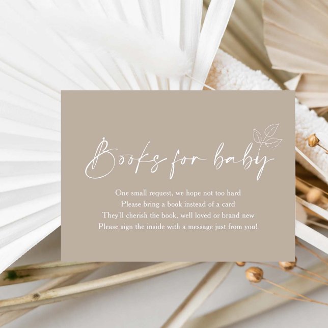 Neutrale Babyduschbücher für Kinder in Beige Begleitkarte (Von Creator hochgeladen)