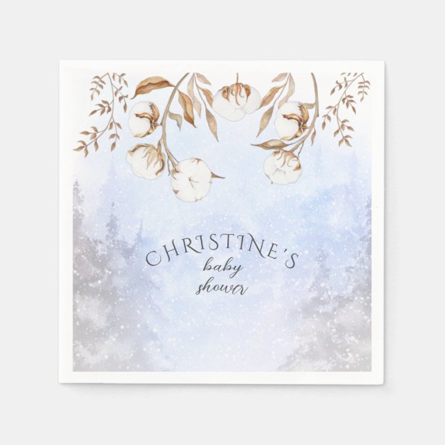 Neutrale Babydusche aus Cotton Blume Serviette (Vorderseite)