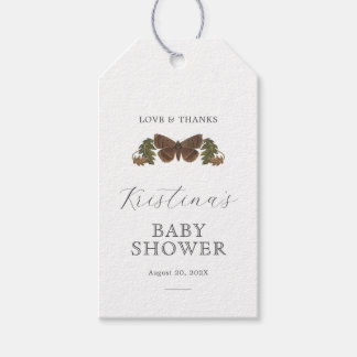 Neutrale Babydusche aus Holz Geschenkanhänger