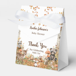 Neutrale Babydusche aus rustikalem Wald Geschenkschachtel