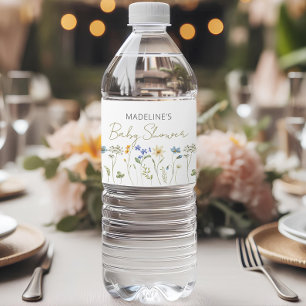 Neutrale Babydusche der Wildblume Wasserflaschenetikett