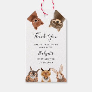 Neutrale Babydusche für das Waldergeschlecht Geschenkanhänger