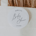Neutrale Babydusche für das weibliche Geschlecht<br><div class="desc">Mit unserem skurrilen, geschlechtsneutralen Baby-Duschknopf - perfekt für jede Saison, ob Herbst, Winter, Frühling oder Sommer! Dieser Knopf strahlt einen boho-schicken Stil mit moderner, eleganter Kalligraphie und einem minimalistischen Schwarzweiß-Design aus. Es ist hübsch und einzigartig, mit einer Touch Vintagen Shabby Chic, das es perfekt für Jungen und Mädchen macht. Außerdem...</div>