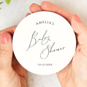 Neutrale Babydusche für das weibliche Geschlecht Runder Pappuntersetzer