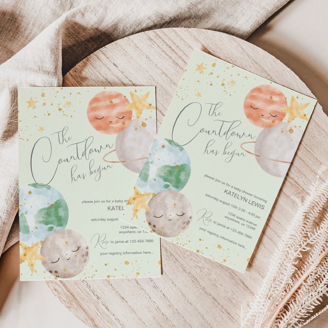 Neutrale Babydusche für das Weltraumgeschlecht Einladung (Von Creator hochgeladen)