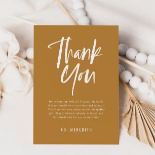 Neutrale Babydusche für einfache Kalligraphie Dankeskarte