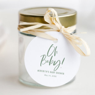 Neutrale Babydusche für einfache Kalligraphie Geschenkanhänger