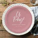 Neutrale Babydusche für einfache Kalligraphie Pappteller<br><div class="desc">Die Teller der einfachen Kalligraphie Gender Neutral Baby Shower sind mit einer unterhaltsamen und modernen Kalligraphie in kühnen,  kräftigen Farben ausgestattet.</div>