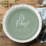 Neutrale Babydusche für einfache Kalligraphie Pappteller<br><div class="desc">Die Teller der einfachen Kalligraphie Gender Neutral Baby Shower sind mit einer unterhaltsamen und modernen Kalligraphie in kühnen,  kräftigen Farben ausgestattet.</div>