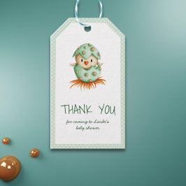 Neutrale Babydusche für Grüne Vögel Vielen Dank Geschenkanhänger