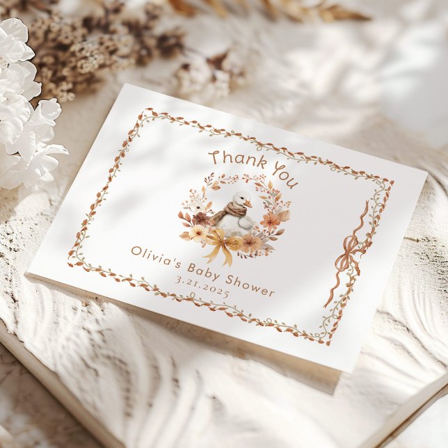 Neutrale Babydusche für kleine Gänse Dankeskarte (Von Creator hochgeladen)